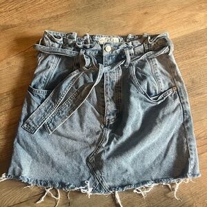 We The Free Light Blue Denim Skirt